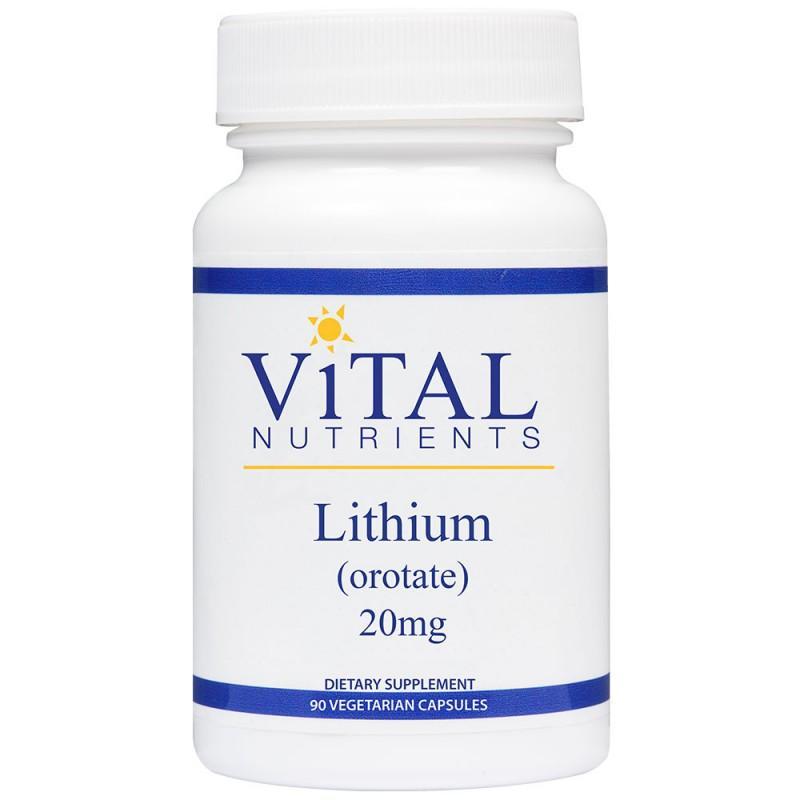 Lithium (orotate) 20 mg - 90 Vegetarian Capsules