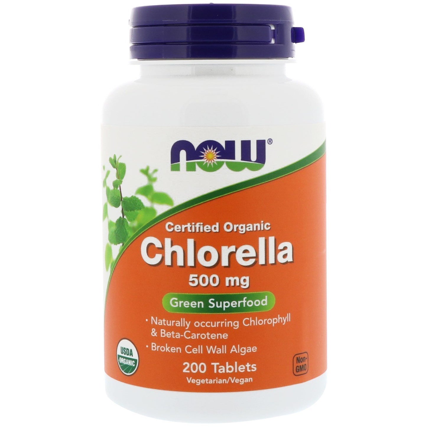 Organic Chlorella 500 mg - 200 Tablets