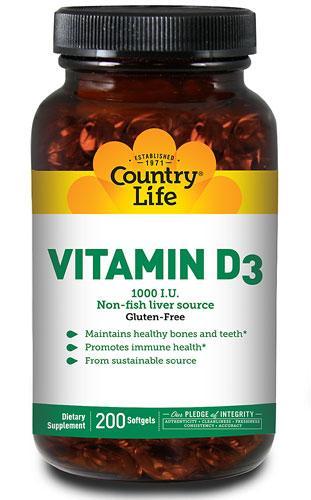 Vitamin D3 1000 IU - 200 Softgels