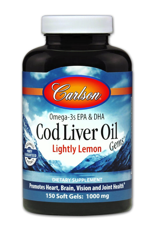 Cod Liver Oil Lightly Lemon 1000 mg - 150 Softgels