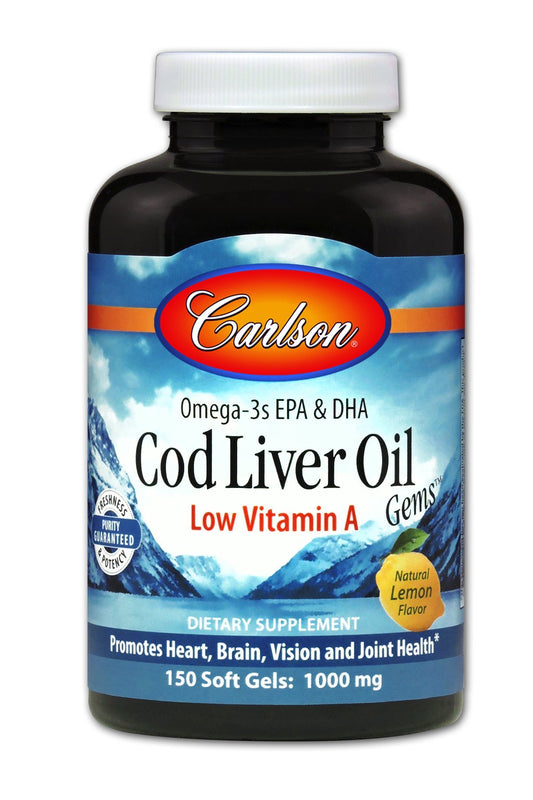 Cod Liver Oil Low Vitamin A Lemon - 150 Softgels