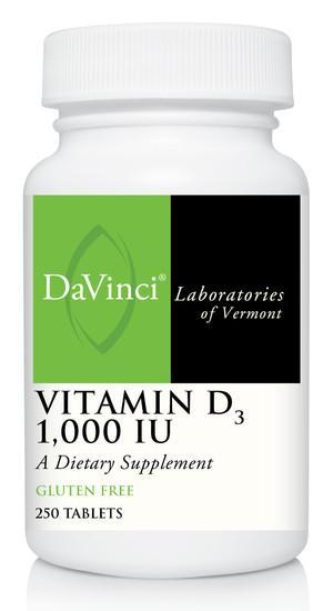Vitamin D3 1000 IU - 250 Tablets