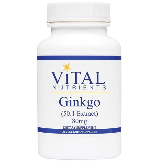 Ginkgo 50:1 Extract 80 mg - 90 Vegetarian Capsules