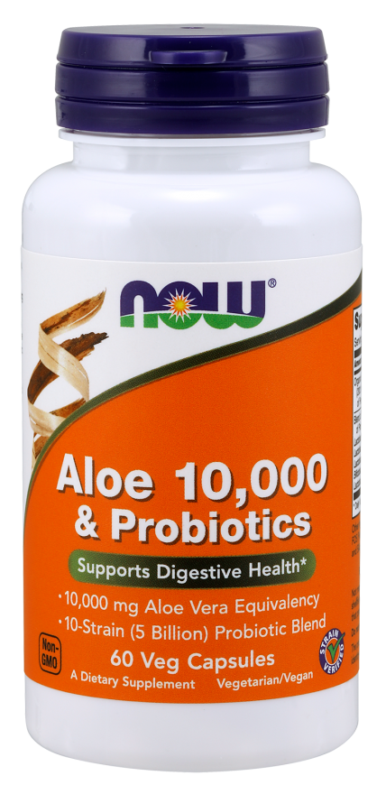 Aloe 10,000 & Probiotics - 60 Vegetarian Capsules