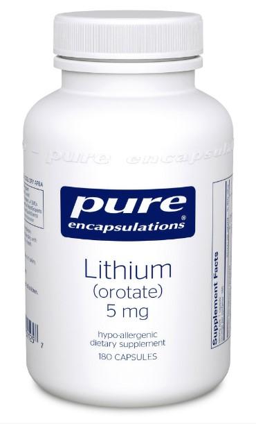 Lithium (orotate) 5 mg - 180 Vegetarian Capsules